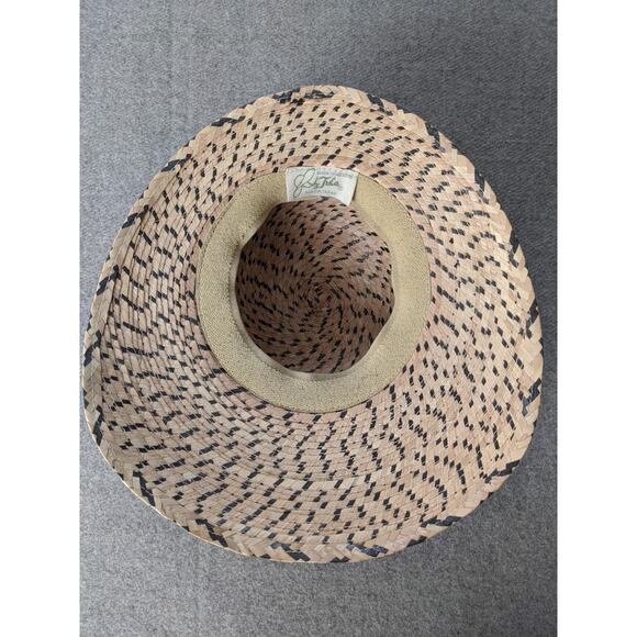 Tula Austin Straw Woven hat Sun Beach Wide Brim One Size Made In Mexico EUC - Picture 2 of 6